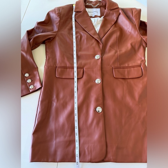 NWOT JUICY COUTURE Oversized Faux Leather Blazer Style Trench Coat - Picture 10 of 16